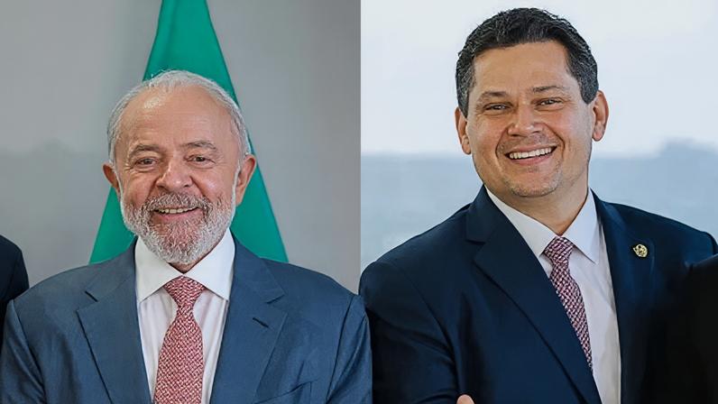 Presidente Lula durante encontro com o presidente do Senado Alcolumbre no Palácio do Planalto