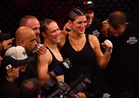 Ronda Rousey and Gina Carano’s fight was broadcast on Netflix.