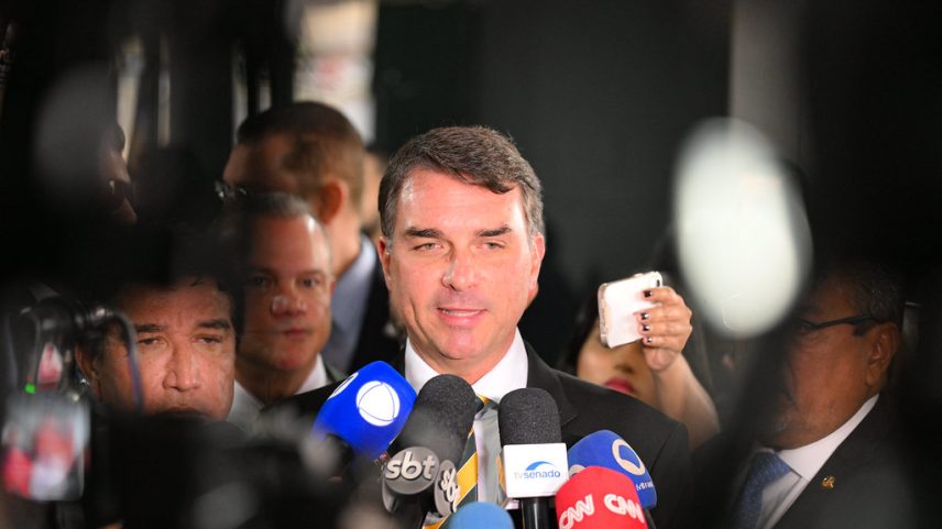 O pré-candidato à Presidência pelo PL, Flávio Bolsonaro. Foto: Edilson Rodrigues/Agência Senado