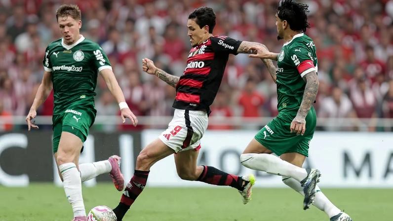 Pedro em ação em Flamengo x Palmeiras (Foto: Gilvan de Souza/Flamengo)