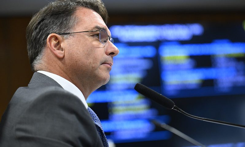 O senador e pré-candidato à Presidência pelo PL, Flávio Bolsonaro. Foto: Andressa Anholete/Agência Senado