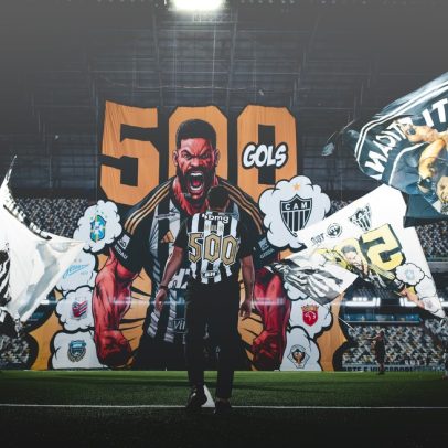 Torcida do Atlético-MG presta homenagem a Hulk com rua e música de Jorge Ben Jor