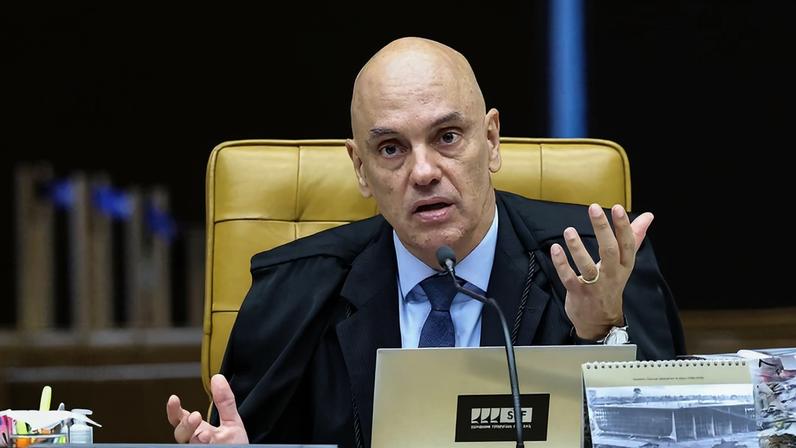O ministro Alexandre de Moraes, durante sessão do STF