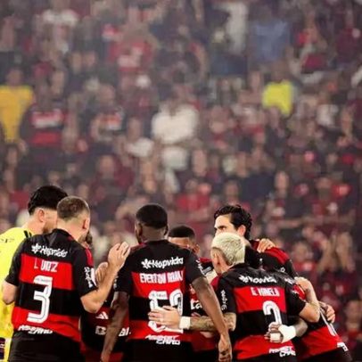Mosaico da torcida do Flamengo provocando o Palmeiras viraliza