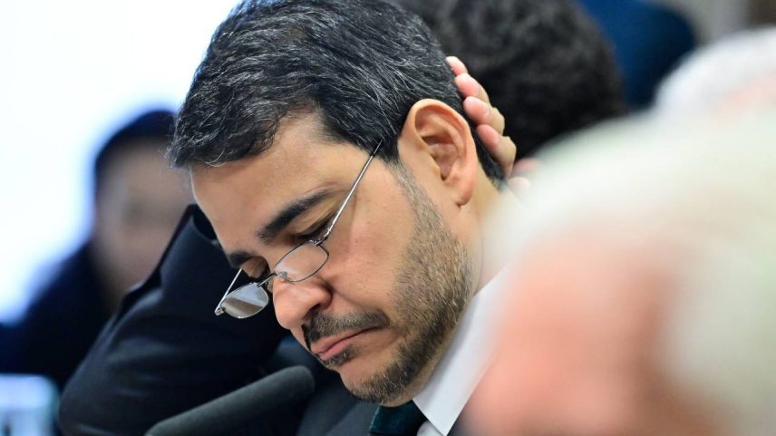 O advogado-geral da União, Jorge Messias, durante sabatina no Senado