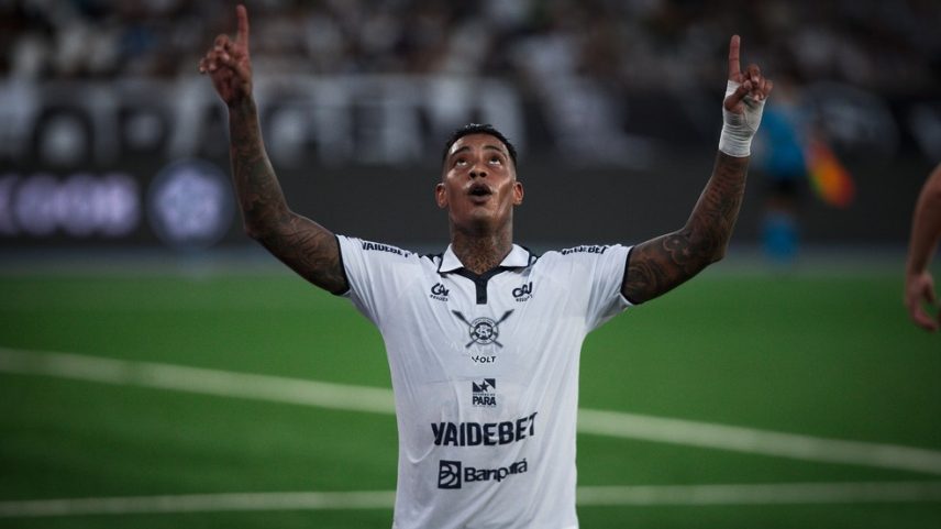 Alef Manga marcou o primeiro gol do Remo na virada contra o Botafogo — Foto: Samara Miranda / Ascom Remo