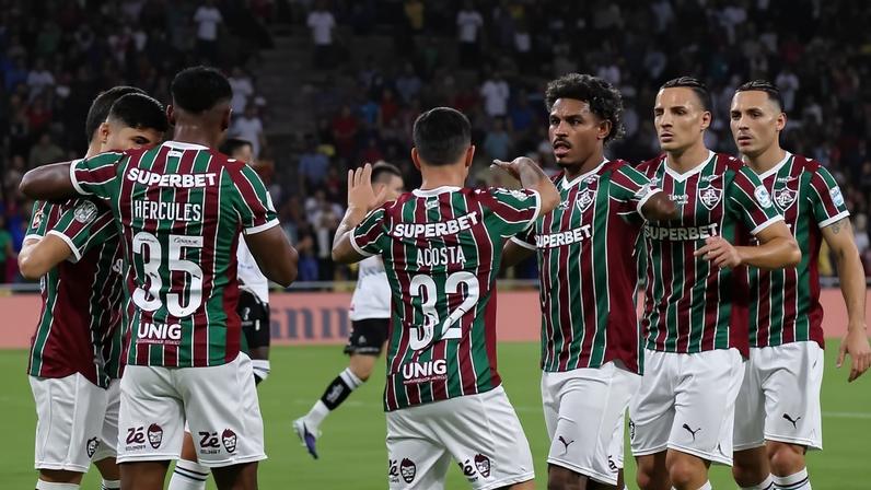 Jogadores do Fluminense comemoram gol contra o Operário (Foto: Marcelo Gonçalves/ Fluminense FC)