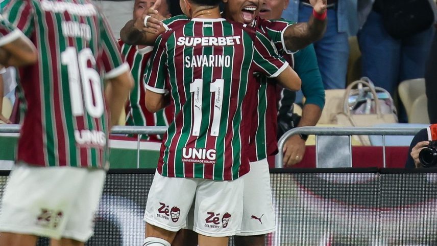 John Kennedy comemora gol do Fluminense contra o São Paulo — Foto: MARCELO GONÇALVES/ FLUMINENSE F.C.