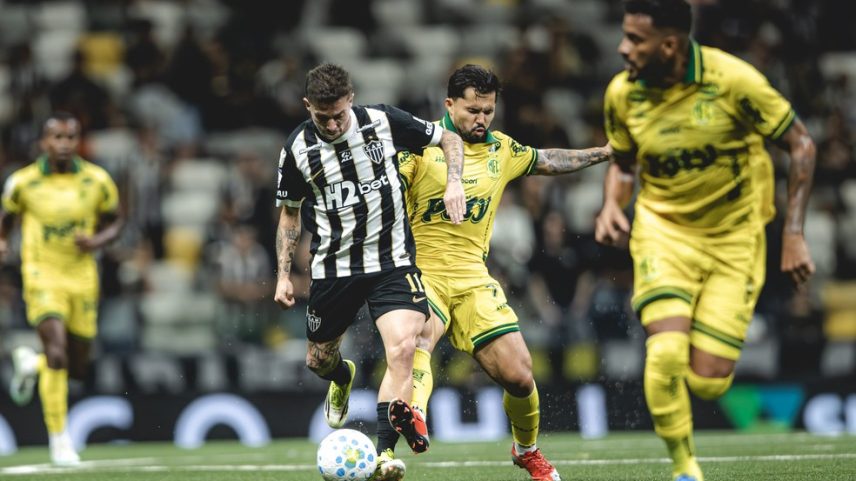 Bernard em ação contra o Mirassol, pelo Atlético-MG — Foto: Pedro Souza / Atlético