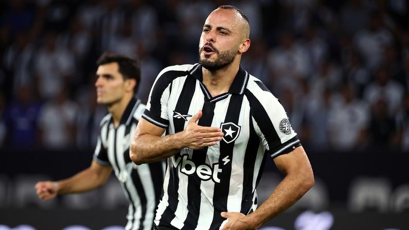 Arthur Cabral comemora gol do Botafogo sobre o Corinthians — Foto: Vitor Silva/Botafogo