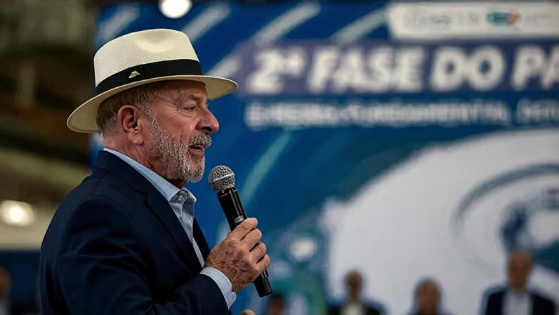 Presidente da República, Luiz Inácio Lula da Silva, durante anúncio das entregas das quatro novas linhas de luz do CNPEM e lançamento da pedra fundamental do edifício do projeto Arandus, na Rua Giuseppe Máximo Scolfaro, nº 10.000, Polo II de Alta Tecnologia de Campinas, Campinas - SP.Foto: Ricardo Stuckert / PR