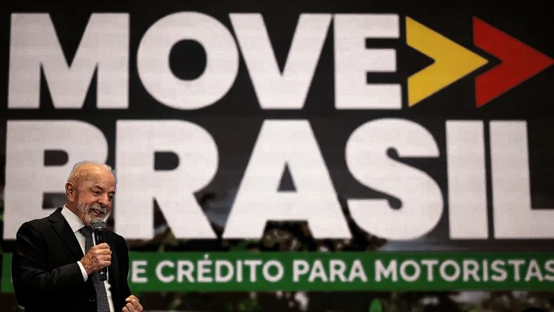 Presidente da República, Luiz Inácio Lula da Silva, durante cerimônia alusiva ao lançamento do Move Aplicativos – linha de crédito para motoristas de aplicativo e taxistas. Foto: Ricardo Stuckert / PR