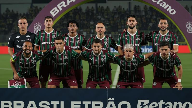 Time do Fluminense que enfrentou o Mirassol pelo Brasileirão — Foto: LUCAS MERÇON / FLUMINENSE F.C.