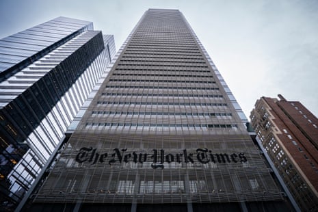 The New York Times building on 14 January 2025 in New York City.