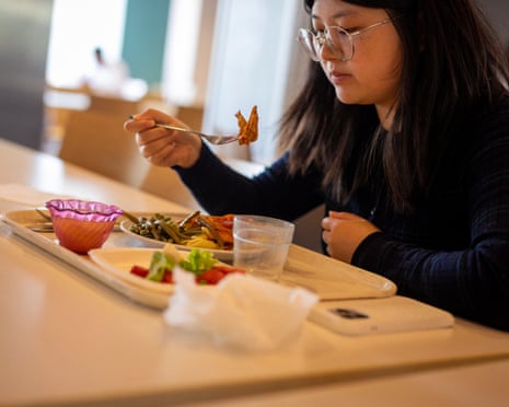 Yuqi Yang, a master’s student, regularly makes a trip to the university cafeteria to save money.