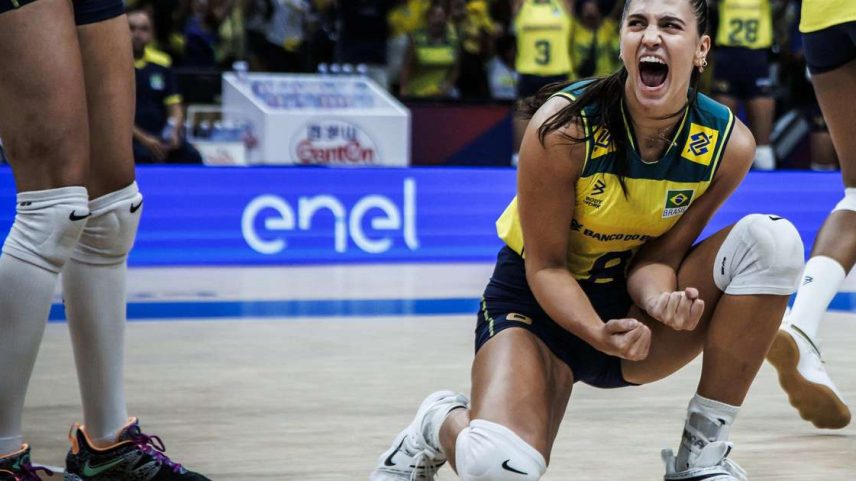 Julia Kudiess em ação pelo Brasil na VNL