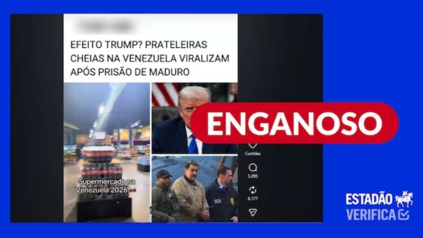 Postagens enganam ao atribuir abastecimento de mercados na Venezuela à operação dos Estados Unidos