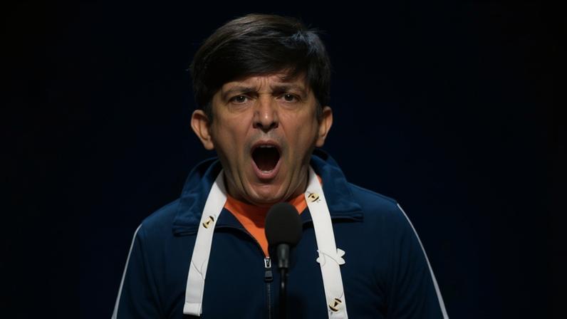 Josh Verma, 11, of Germantown, Tennessee, reacts after spelling his word during the quarter-final of the Scripps National Spelling Bee on Wednesday at Washington’s Constitution Hall. Photograph: José Luis Magaña/AP