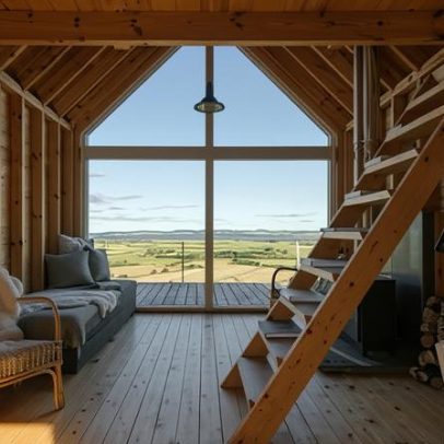 Nova cabana off-grid na Escócia oferece fazenda com espaço para crianças