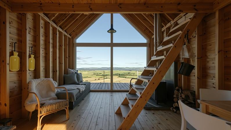 Nova cabana off-grid na Escócia oferece fazenda com espaço para crianças