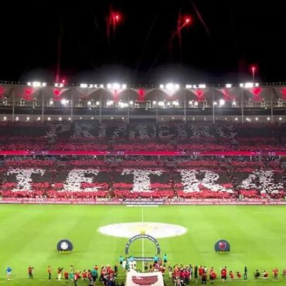 Flamengo faz mosaico no Maracanã provocando o Palmeiras