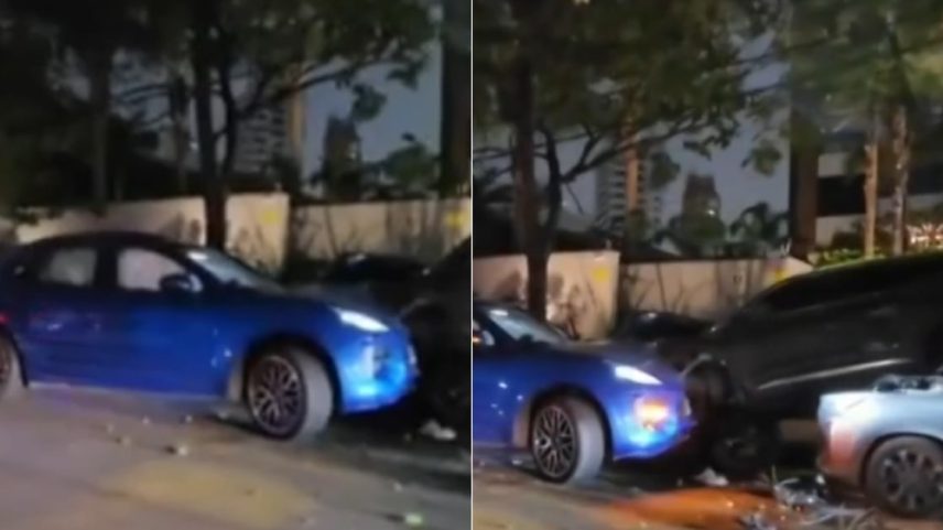 Motorista bateu em carro que teve roda dianteira arrancada