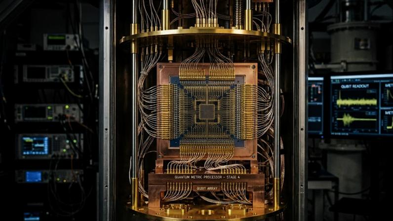 Métrica quântica pode revolucionar computadores e a transferência ultrarrápida de dados no futuro. (Imagem: Fala Ciência via Gemini)