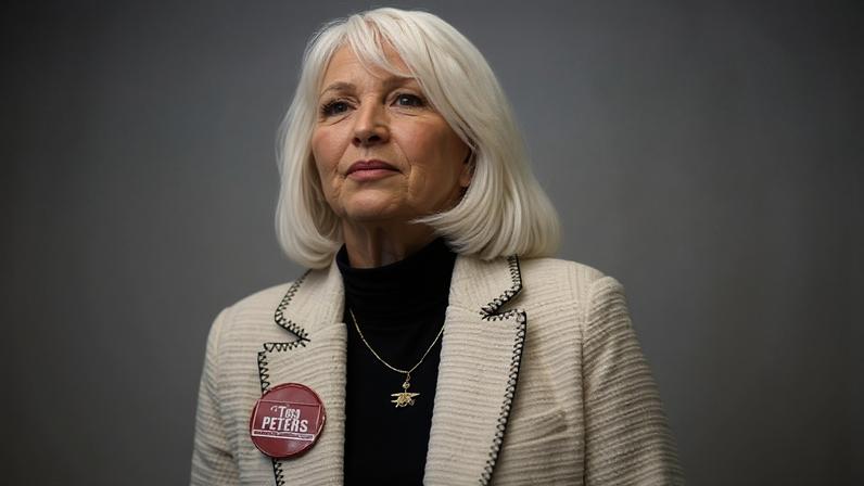 Tina Peters in 2023 in Hudson, Colorado.