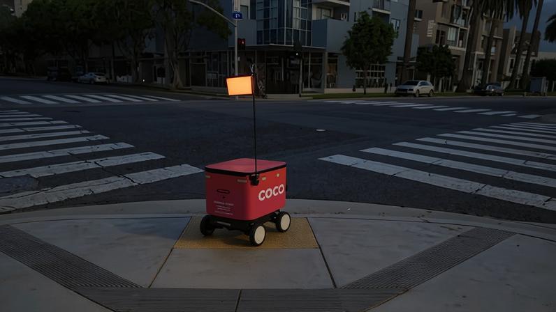 A delivery robot in Santa Monica on 14 August 2024.