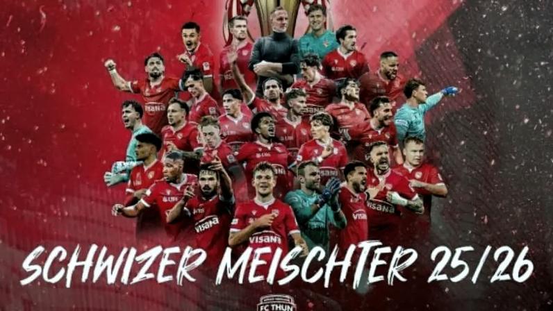 Torcida do Thun invadiu o estádio para celebrar o título inédito –