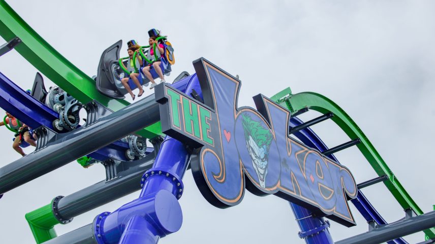 There were already 11 coasters at Massachusetts' Six Flags New England before The Joker opened this year. The new ride, however, is nothing like the park's other thrill machines.