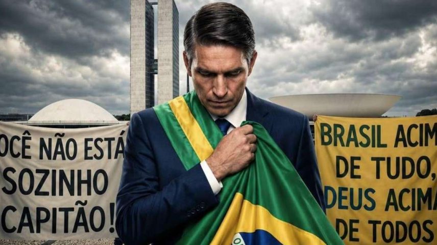 O ator Jim Caviezel em imagem do filme Dark Horse, sobre o ex-presidente Jair Bolsonaro