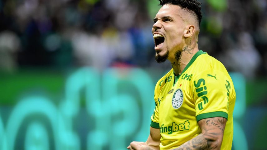 Paulinho comemora gol do Palmeiras contra a Chapecoense — Foto: Marcos Ribolli