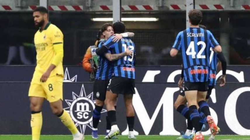 Ederson Atalanta cala o San Siro ao fazer o primeiro gol da Atalanta sobre o Milan. Divulgação/AtalantaBC