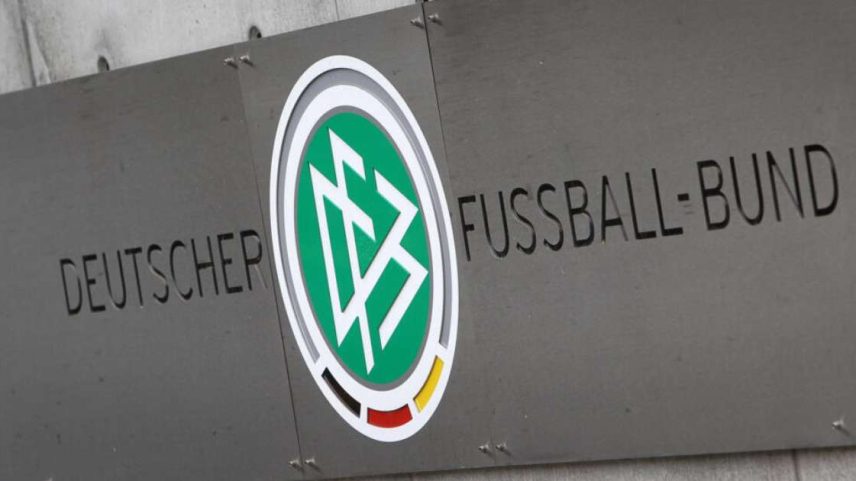A fachada da sede da Federação Alemã de Futebol em Frankfurt.