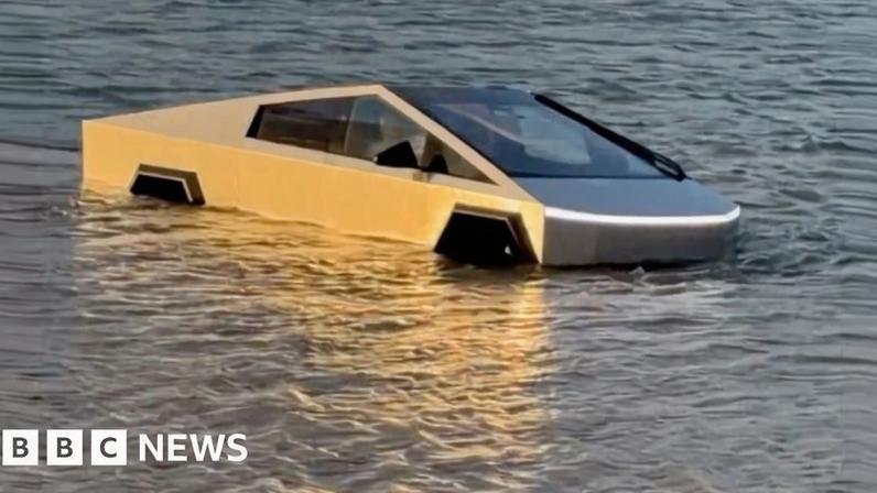 Motorista de Cybertruck dirige intencionalmente para lagoa no Texas