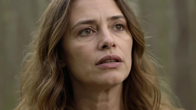 Livia (Alinne Moraes) percebe que o homem misterioso usa a corrente que Emília deixou como pista para Bernardo.