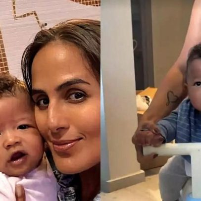 Carol Peixinho mostra filho com Thiaguinho na primeira bicicleta