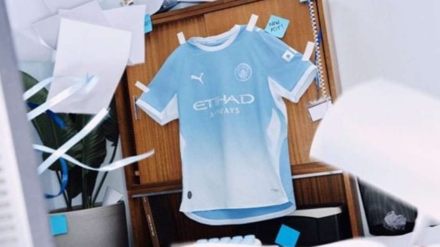 Parte da frente da nova camisa do City –