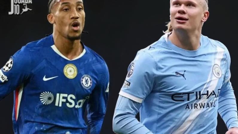 Fotos: Mike Hewitt e Naomi Baker/Getty Images - Legenda: João Pedro e Haaland são as esperanças de gols das equipes na final da Copa da Inglaterra 2025/26