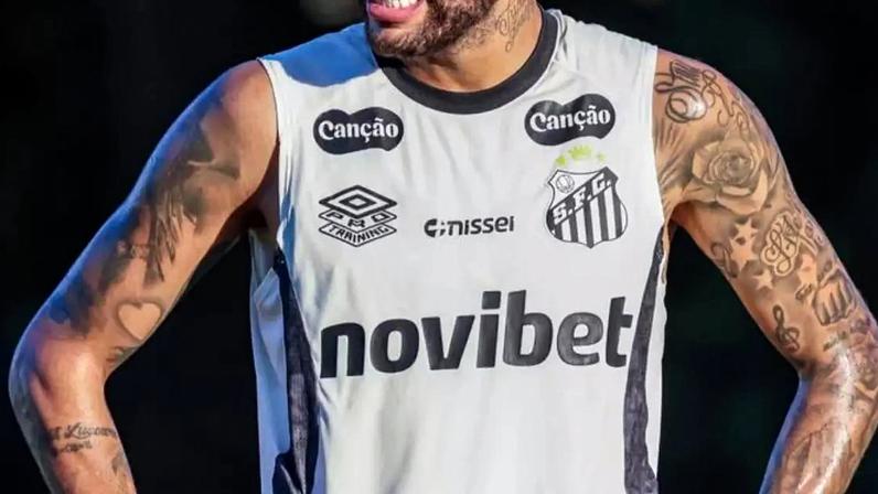 Neymar em treino do Santos.