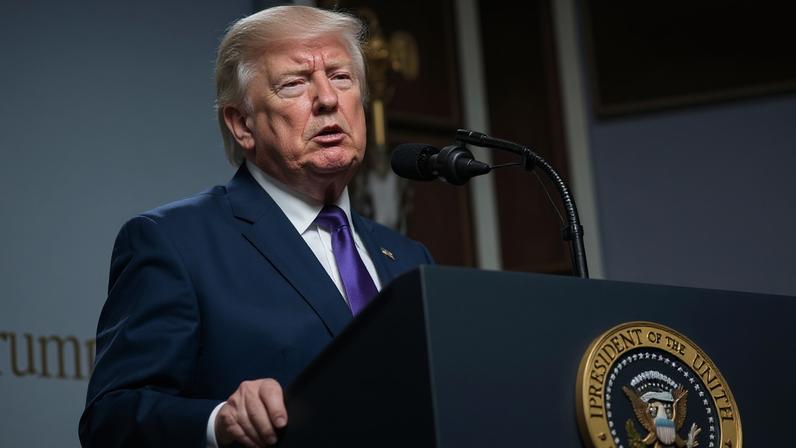 Presidente dos Estados Unidos, Donald Trump — Foto: Andrew Leyden/ZUMA/picture alliance Anúncio/DW
