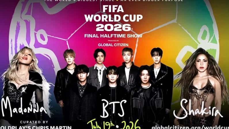 A Global Citizen e a FIFA anunciaram hoje que Madonna, Shakira e BTS serão os co