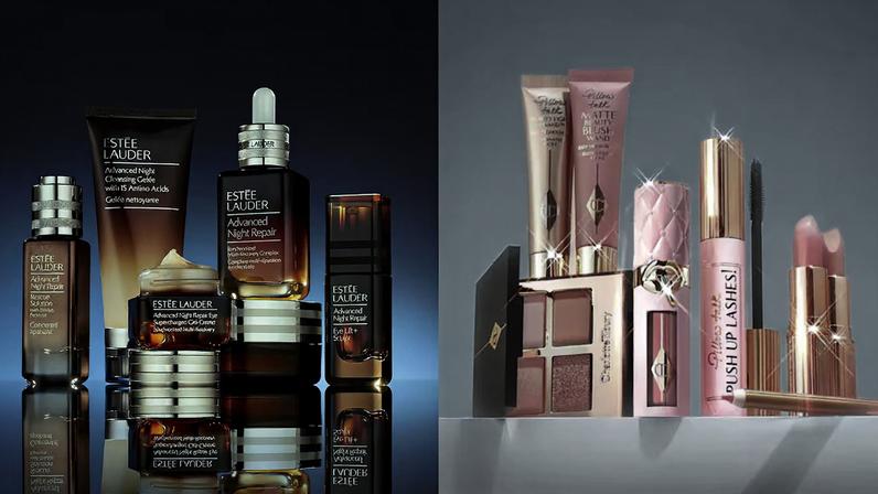 Products from Estée Lauder and Puig-owned Charlotte Tilbury.