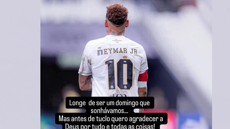 Postagem de Neymar foi feita nos stories do seu Instagram