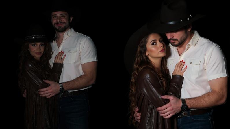 Maiara e o namorado, Felipe Cavalliere, em momento de carinho