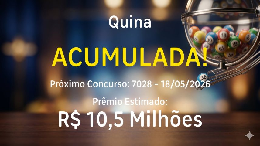 Quina: sorteia prêmio acumulado em R$ 10,5 milhões nesta segunda-feira (18)