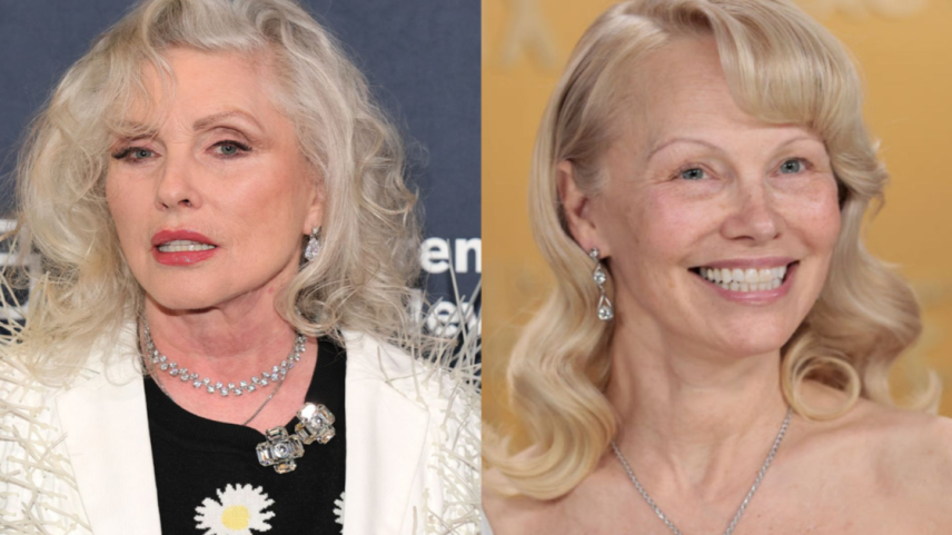À esquerda, Debbie Harry, do Blondie