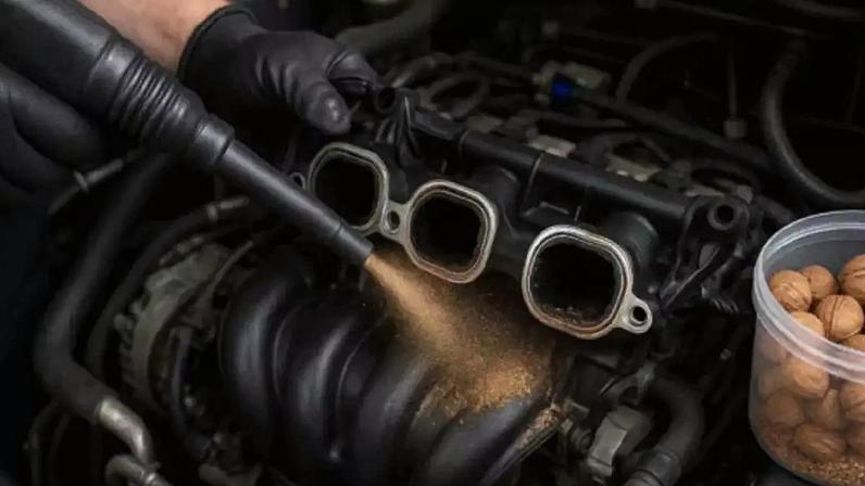 Motor Sendo Limpo Com Casca De Nozes