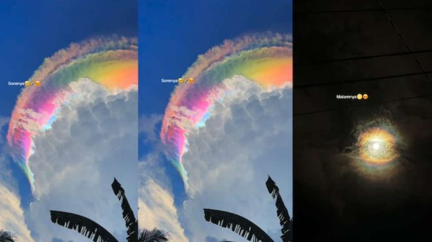 nuvens arco-íris na Indonesia